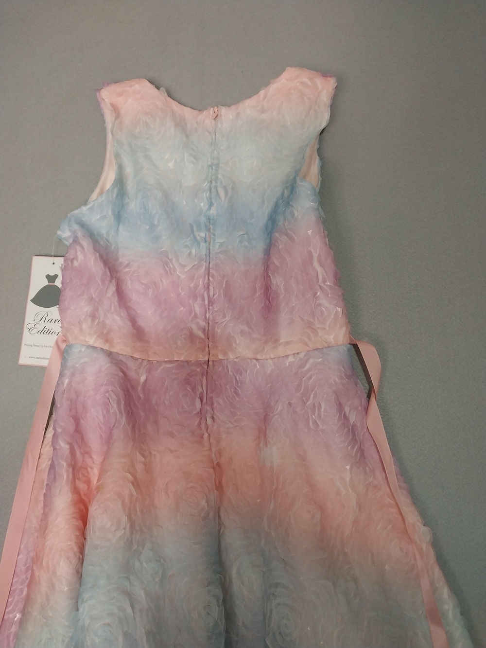 Rare Editions Pink Lavender Blue Textured Dress with Jewel Belt - Picture 4 of 14